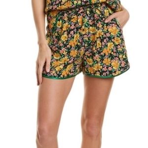 Maje Floral Yellow and Green Women's Shorts